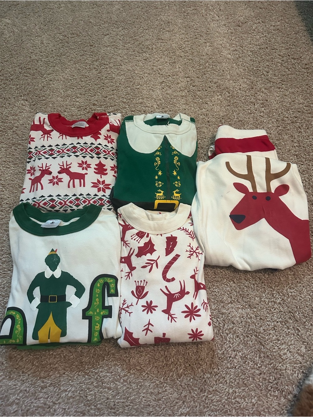 Hanna Andersson Kids Holiday Pajama Set Bundle - Red, Green & White